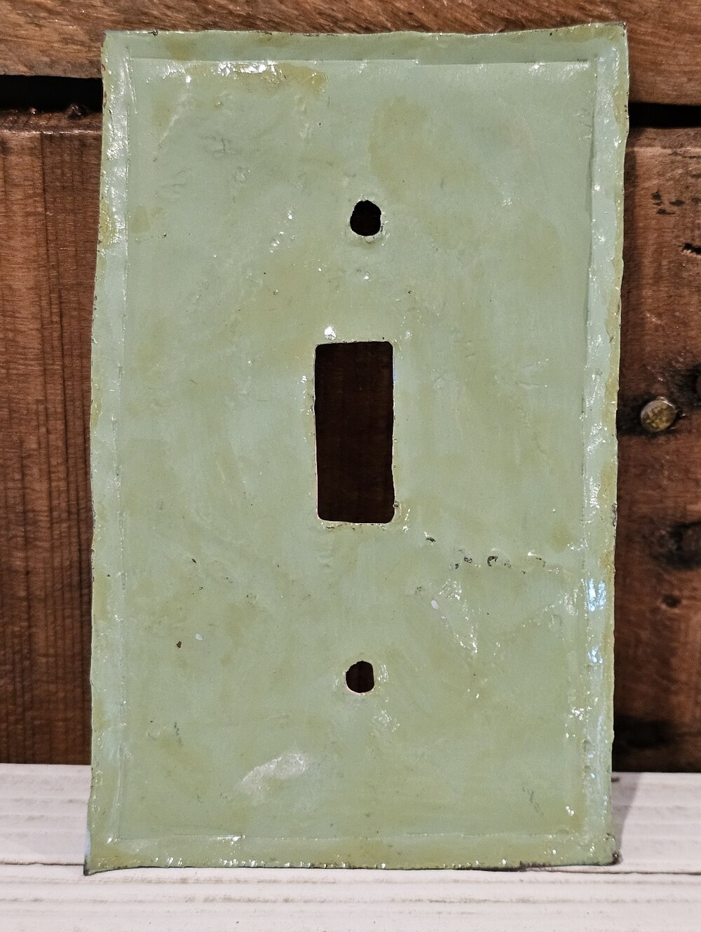 Vintage Handmade Metal Flamingo Light Switch Cover 4-3/4" x 3" - Picture 2 of 2